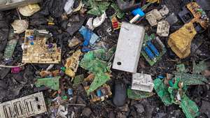 PCB and Electronic components in waste.